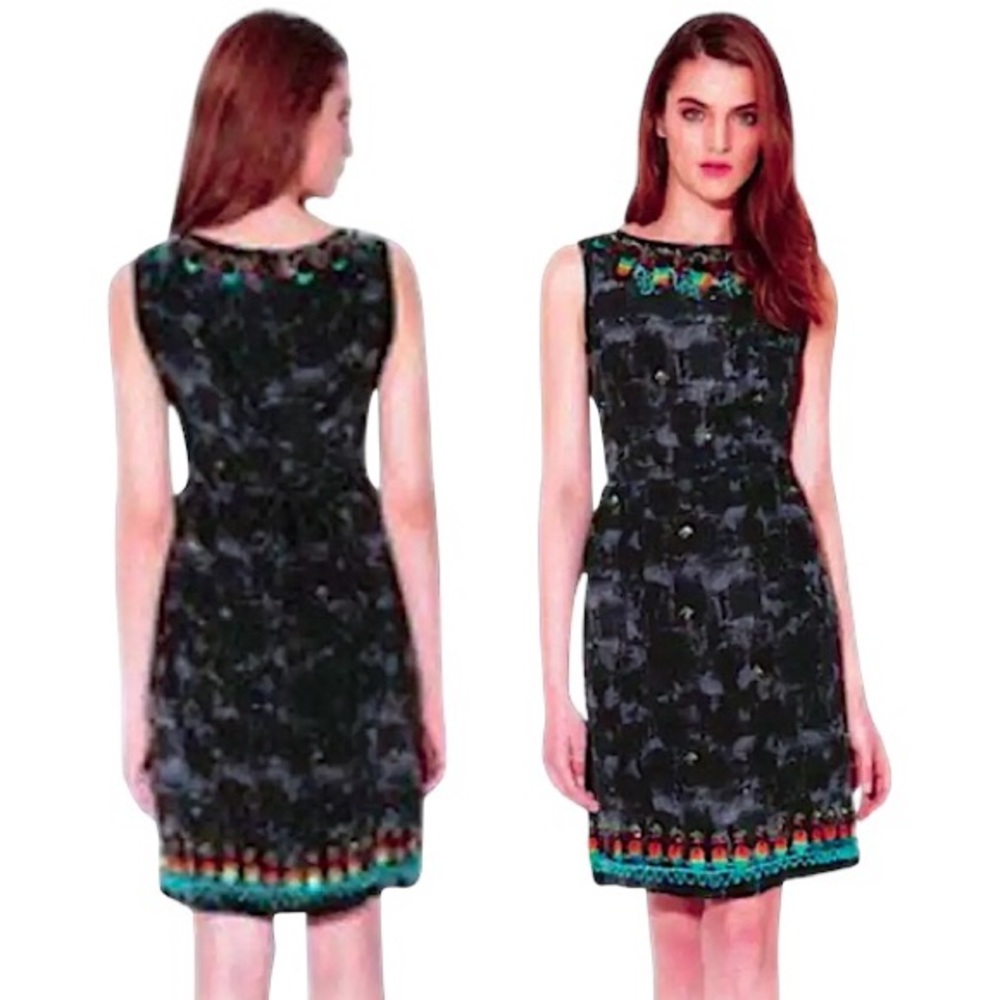 $398 Nanette Lepore Pony Dress 6 Medium 100% Silk Beads Bangles Embellished NWT